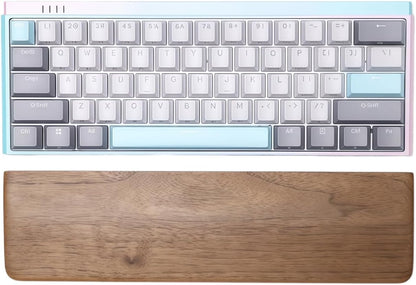 Walnut Wood Keyboard Wrist pad - Ergonomic Design for Wrist Fatigue Relief, Compatible with Most Keyboards & Laptops, Anti-Slip Base for Programmers & Gamers (Walnut Wood, 87 Key)