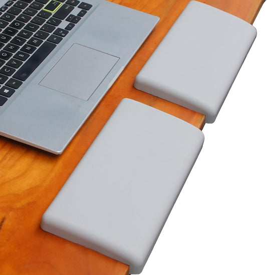 Universal Silicone L-Shaped Desk Edge Rest, 2-Piece Set, Ergonomic Office Support for Palm, Wrist, Forearm and Elbow, Fits L-Shaped and Standard Straight Desks (Warm Ivory)