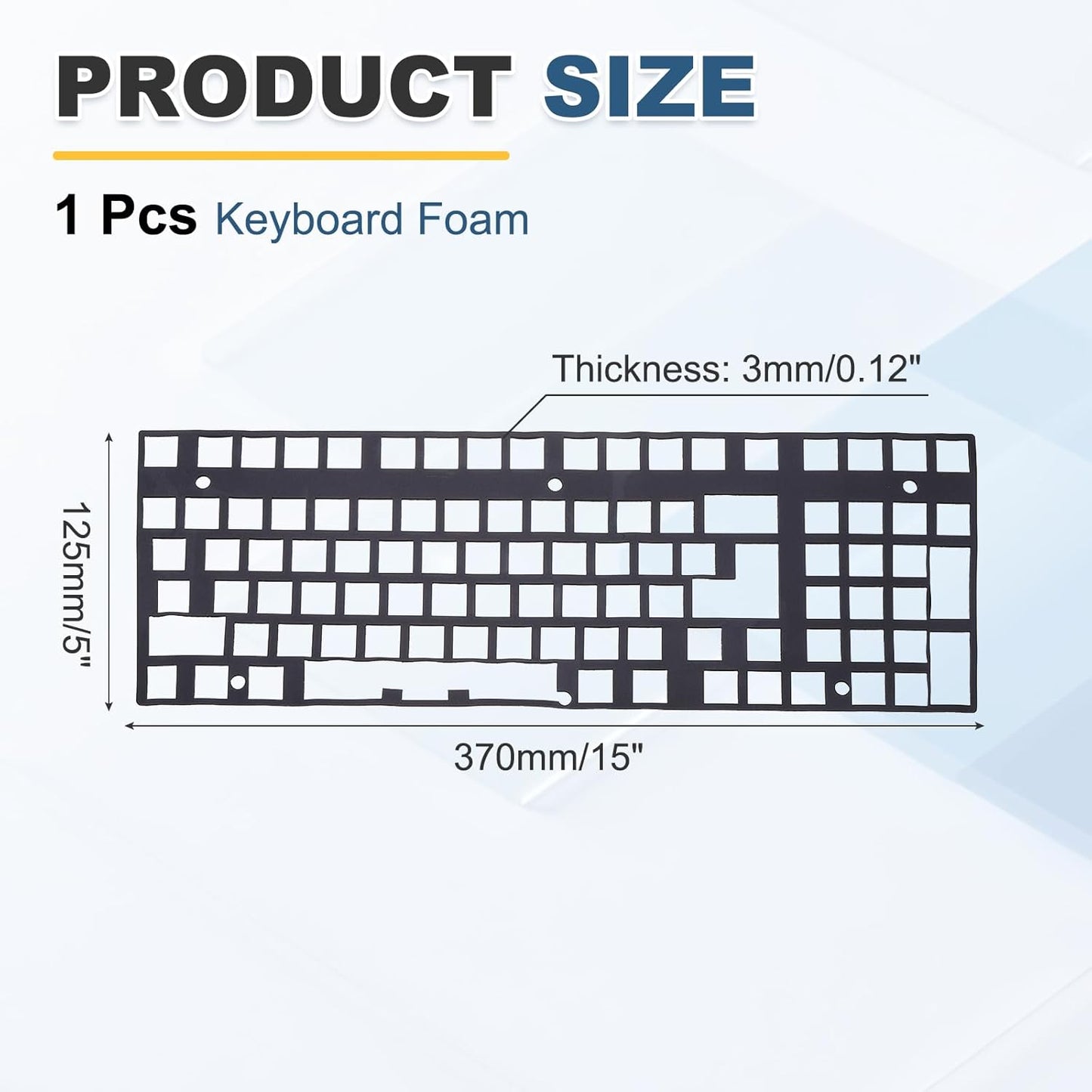 PATIKIL 5 x 17 Inch Keyboard Foam, 104/108 Layout Keyboard Sound Dampening Foam Pad Gasket Switches Dampener for Mechanical Key Boards, Black