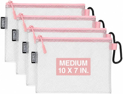 GOBAGS Air Production Multi‑Size Clear Zipper Pouch (4‑Pack) – Cable Organizer & Travel Gear Bag for Electronics, Camera Accessories, Tool Pouch & Small Tech Storage