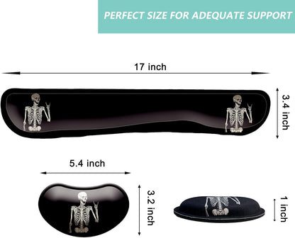 Keyboard Wrist Rest Mouse Wrist Support Set, Memory Foam Wrist Rest Pad for Computer Laptop Keyboard Mouse, Ergonomic Wrist Cushion Support for Typing Pain Relief, Gaming Home Office, Flowers Grass