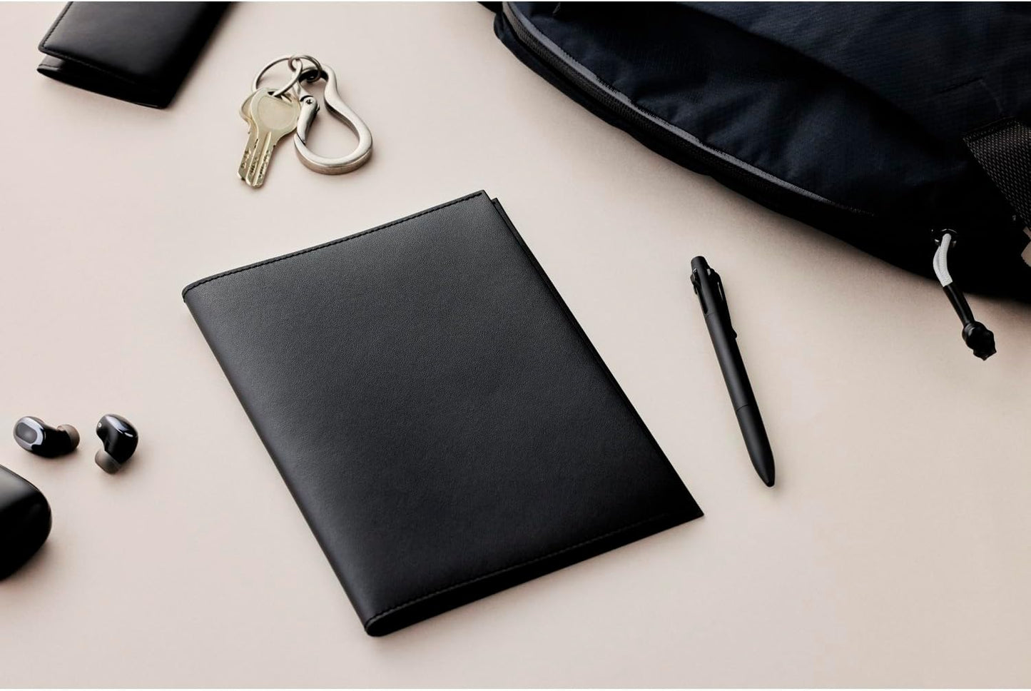 Maruman Mnemosyne Lined Notebook- Vertical A5, 5.83" x 8.27", 70 Sheets / 140 Pages, 7mm College Ruled With Center Line Journal, Perforated Pages & Wire-Bound to Lay Flat, Black, Made in Japan - Colors B