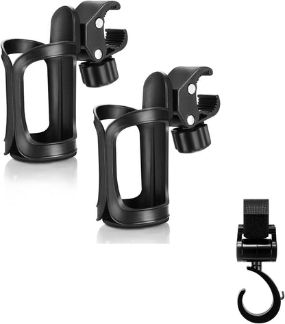 Accmor Stroller Cup Holder, Universal Cup Holder for Uppababy, Nuna, Doona Strollers, 360 ° Rotatable Bottle Holder for Stroller, Wheelchair, Walker