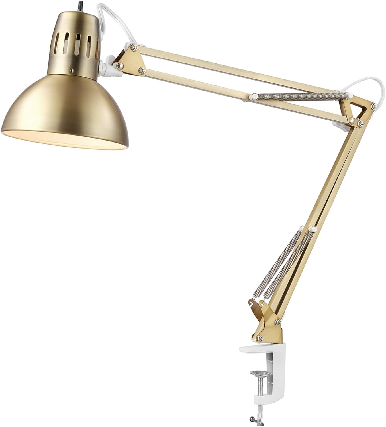 Globe Electric 12641 Architect 32" Swing-Arm Clamp-On Lamp, Black Architect, Finish, LED Bulb Included