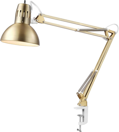 Globe Electric 12641 Architect 32" Swing-Arm Clamp-On Lamp, Black Architect, Finish, LED Bulb Included