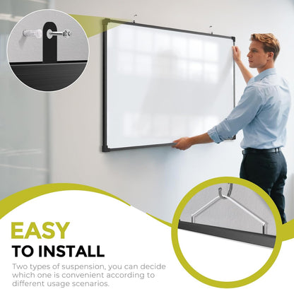 MaxGear Double-Sided Dry Erase Board for Wall, 16"x12" Hanging Whiteboard, Small Dry Erase White Board with 3 Markers and 4 Magnets, Portable Whiteboard for Planning, Drawing, Memo, to Do List