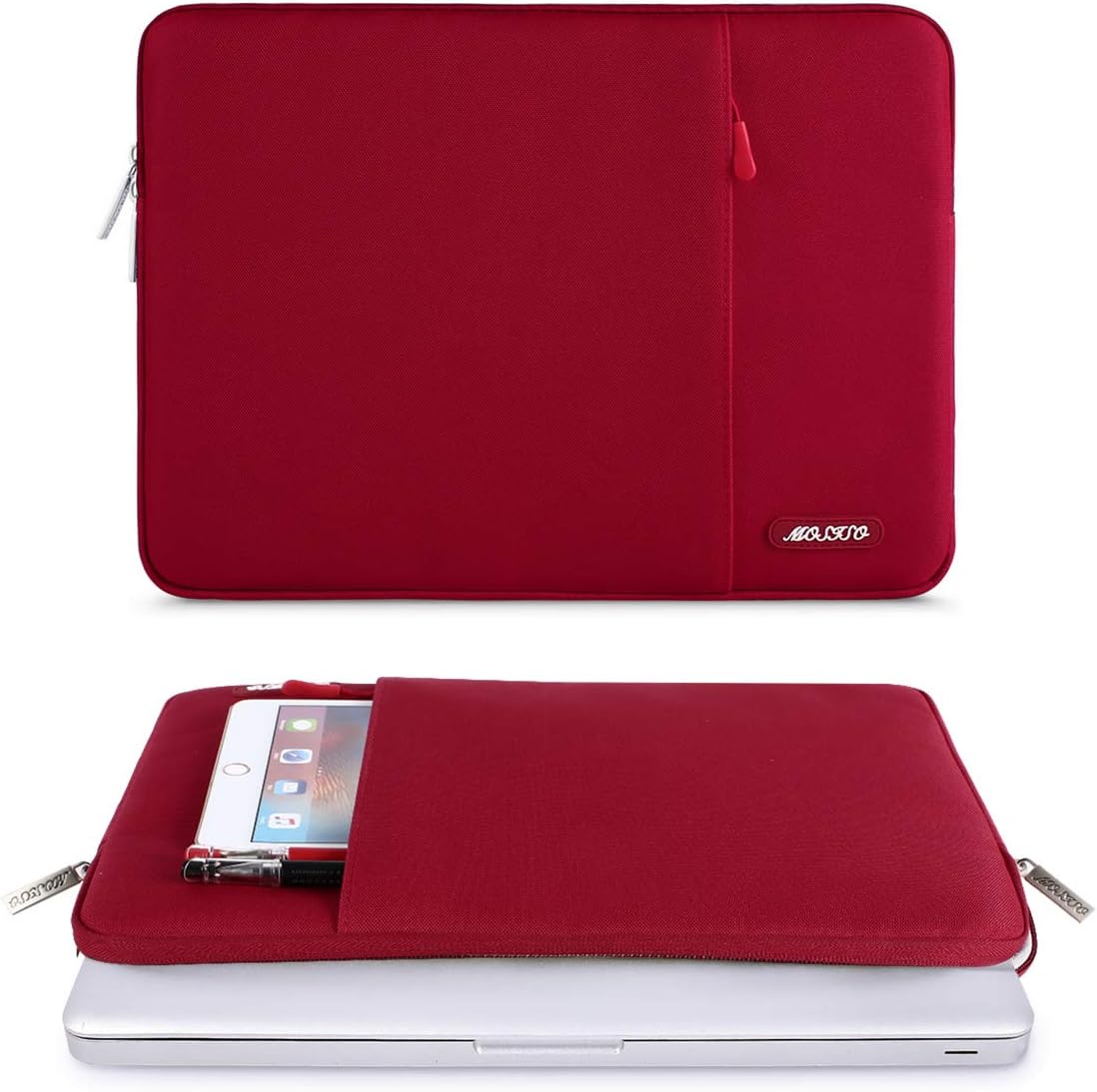 MOSISO Laptop Case 13.3 inch, 13-13.3 inch Laptop Sleeve Compatible with MacBook Air/Pro 13/Pro 14 M5 M4 M3 M2 M1, HP Dell ASUS Lenovo,Polyester Vertical Computer Sleeve Bag with Pocket, Antique Green - Colors A