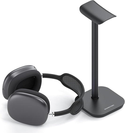 Headphone Stand, Desktop Headset Holder Heavy Base Desk Earphone Stand Aluminum Gaming Headset Hanger Rack Compatible with AirPods Max, AirPods Pro, Sony, Beats, Bose, Razer (White)