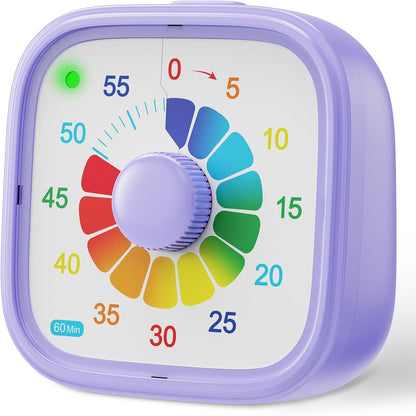 Visual Timer, Pomodoro Timers for Kids Adults, 60-Minute Countdown Desk Timer for Productivity, Silent ADHD Timer for Kids Toddlers, Kitchen for Cooking
