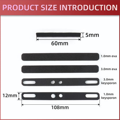 RUNJRX Keyboard Spacebar Foam,Silencer Pad for 6.25U Mechanical Keyboard Space Bar (6Pcs)