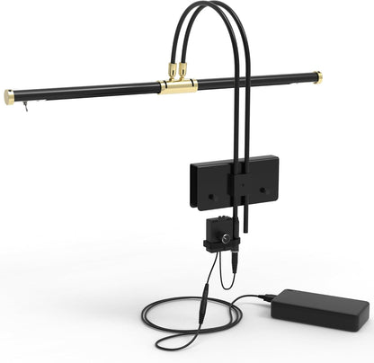 Cocoweb 22" LED Grand Piano Light in Antique Brass with Dimmer Clip