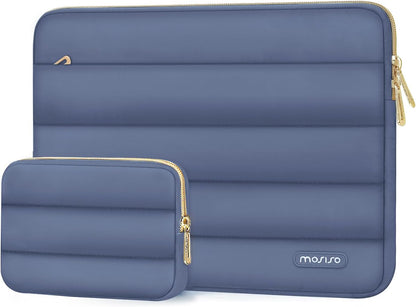 MOSISO Laptop Case 13.3 inch,13-13.3 inch Puffy Laptop Sleeve Compatible with MacBook Neo/Air 13.6 M5 M4 M3 M2 M1/Pro 13/14,HP Dell ASUS Lenovo,Polyester Horizontal Bag with Small Case, Sand