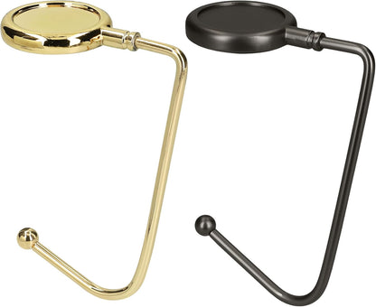 kwmobile Purse Hook for Table - Set of 2 Purse Holder - Handbag Hanger - Portable Bag Holder - Bag Hooks for Desk - Table Hook Gold