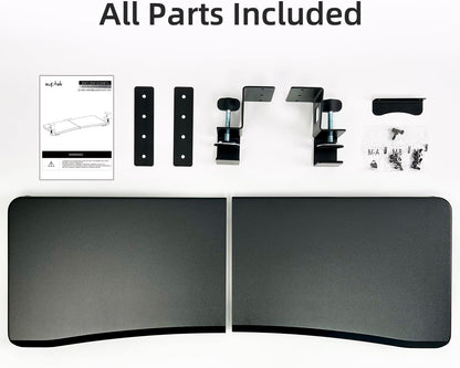 suptek Keyboard Tray Under Desk Pull Out with C Clamp Mount, Computer Keyboard & Mouse Tray, 25.6 (30 Including Clamps) x 11.8 inch Slide-Out Platform Computer Drawer for Typing, Black, DSF1