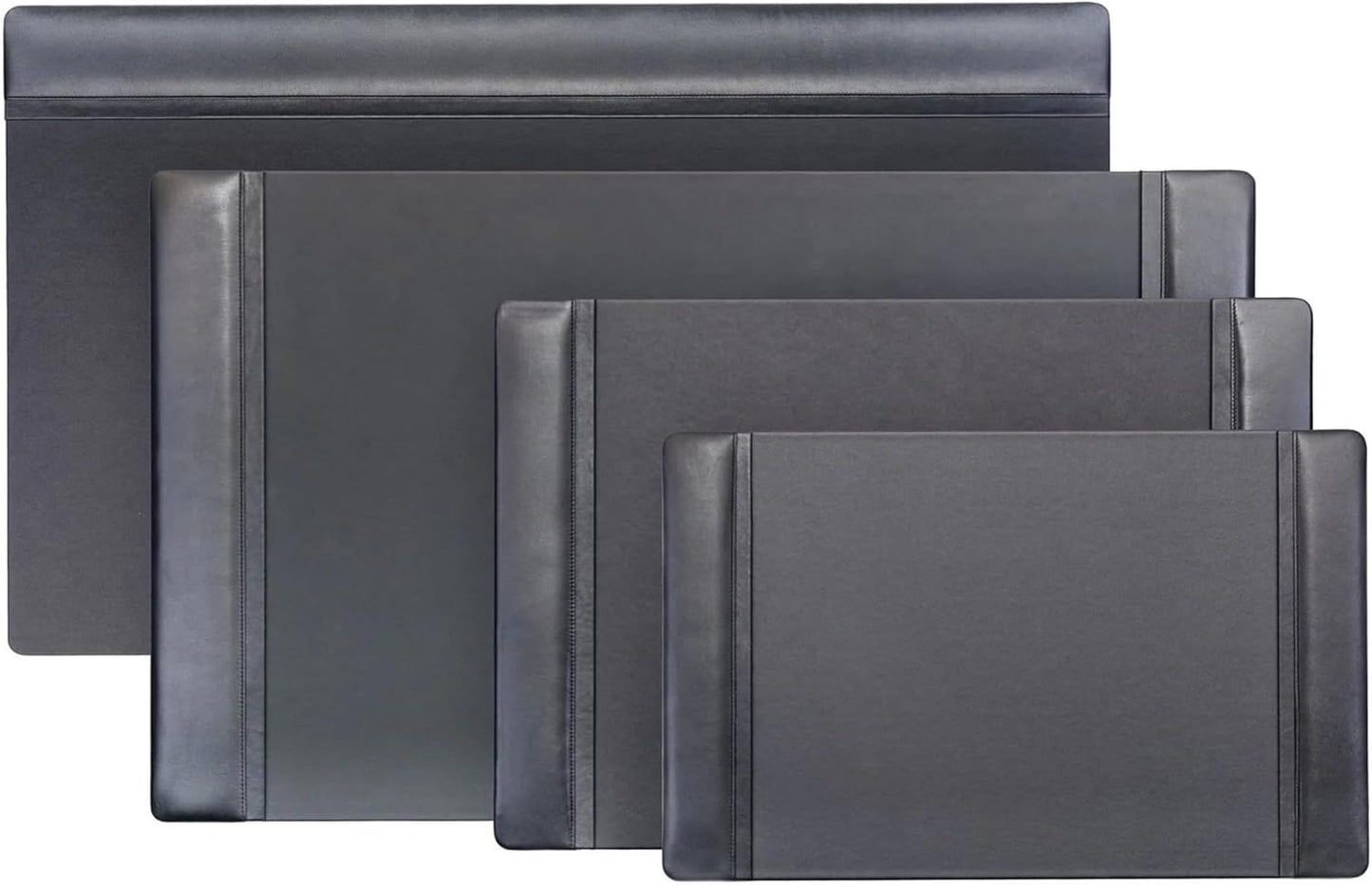 DACASSO Leather Desk Pad with Side Rails - Luxury Leather Desk Blotter for Writing - Executive Desk Surface Protector - (Chocolate Brown, 25.5 x 17.25”)