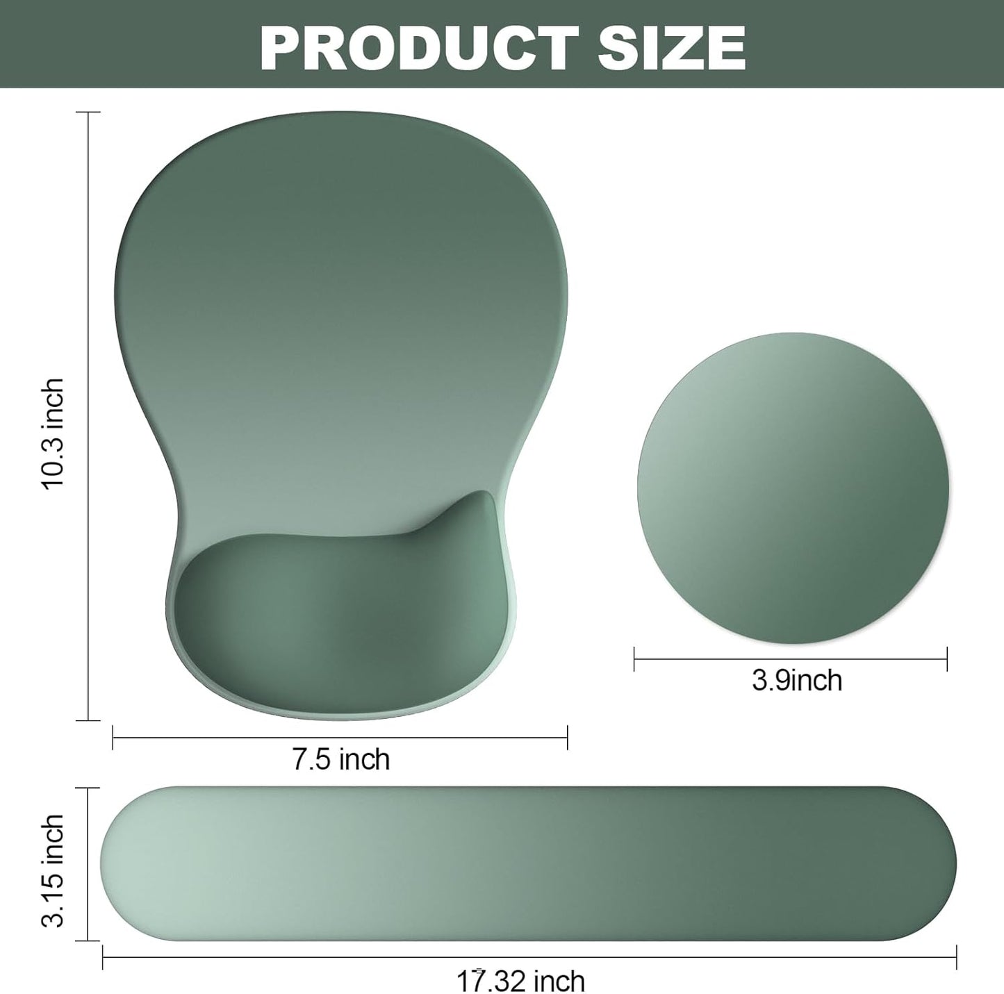 Ergonomic Mouse Pad with Wrist Rest and Keyboard Wrist Rest, Gel Mousepad and Wrist Rest for Computer Keyboard, Pain Relief, Non-Slip PU Base, Mouse Pad with Wrist Support for Gaming, Office, Brown