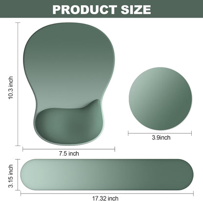 Ergonomic Mouse Pad with Wrist Rest and Keyboard Wrist Rest, Gel Mousepad and Wrist Rest for Computer Keyboard, Pain Relief, Non-Slip PU Base, Mouse Pad with Wrist Support for Gaming, Office, Brown