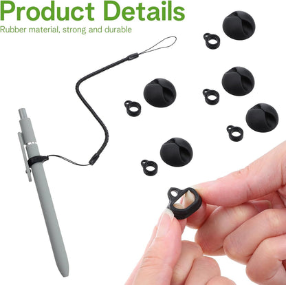 Tucnoeu 5 Pcs Retractable Pencil Holder, Elastic Rope Lost Tether for Touch Pens, Retractable Stylus Teacher Pen Lanyard with Ring, Pen Loop Holder for Desk Clipboards and Drawing Applications