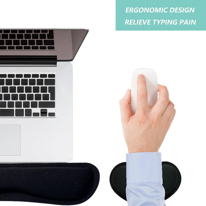 Keyboard Wrist Rest Mouse Wrist Support Set, Memory Foam Wrist Rest Pad for Computer Laptop Keyboard Mouse, Ergonomic Wrist Cushion Support for Typing Pain Relief, Gaming Home Office, Flowers Grass