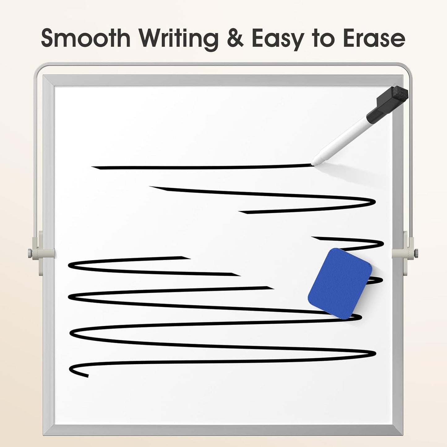 MaxGear Dry Erase Magnetic White Board, 16" x 12" Double-Sided Dry Erase Board with Stand, Large Desktop Whiteboard for Home, Studio, Office - Planning, Memo, to Do List, Studing
