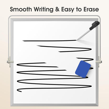 MaxGear Dry Erase Magnetic White Board, 16" x 12" Double-Sided Dry Erase Board with Stand, Large Desktop Whiteboard for Home, Studio, Office - Planning, Memo, to Do List, Studing