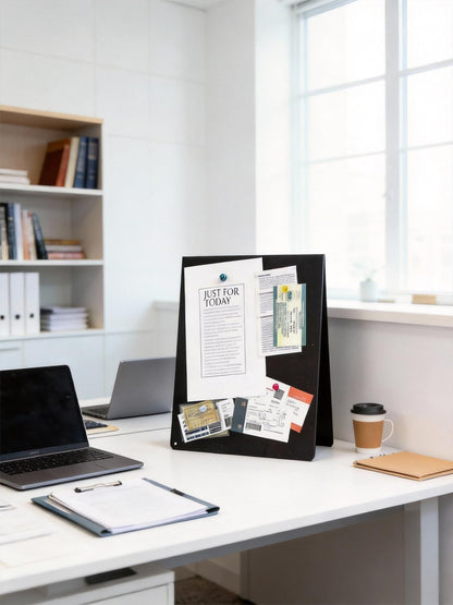 Magnetic Display Board, Metal Magnetic Board for Tabletop Desktop Home Office Decorations