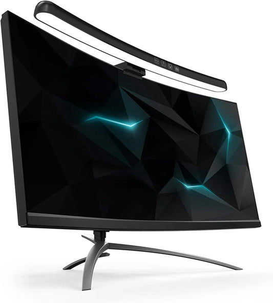 Luqeeg Curved Monitor Light Bar, Computer Monitor Lamp, Touch Dimming Screen Light Bar LED Monitor Light Reading Light with 3 Color Temp Modes & 7 Color RGB Adjustable for Office Home