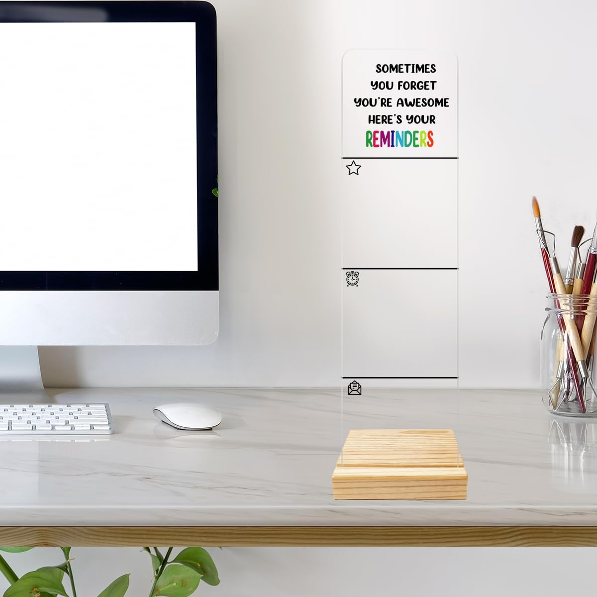 Monitor Memo Board Computer Monitor Memo Board Acrylic for Computer Monitors No Screen Damage Office Desk Accessories with Removable Design 12.6X 3.15 x 0.2 inches