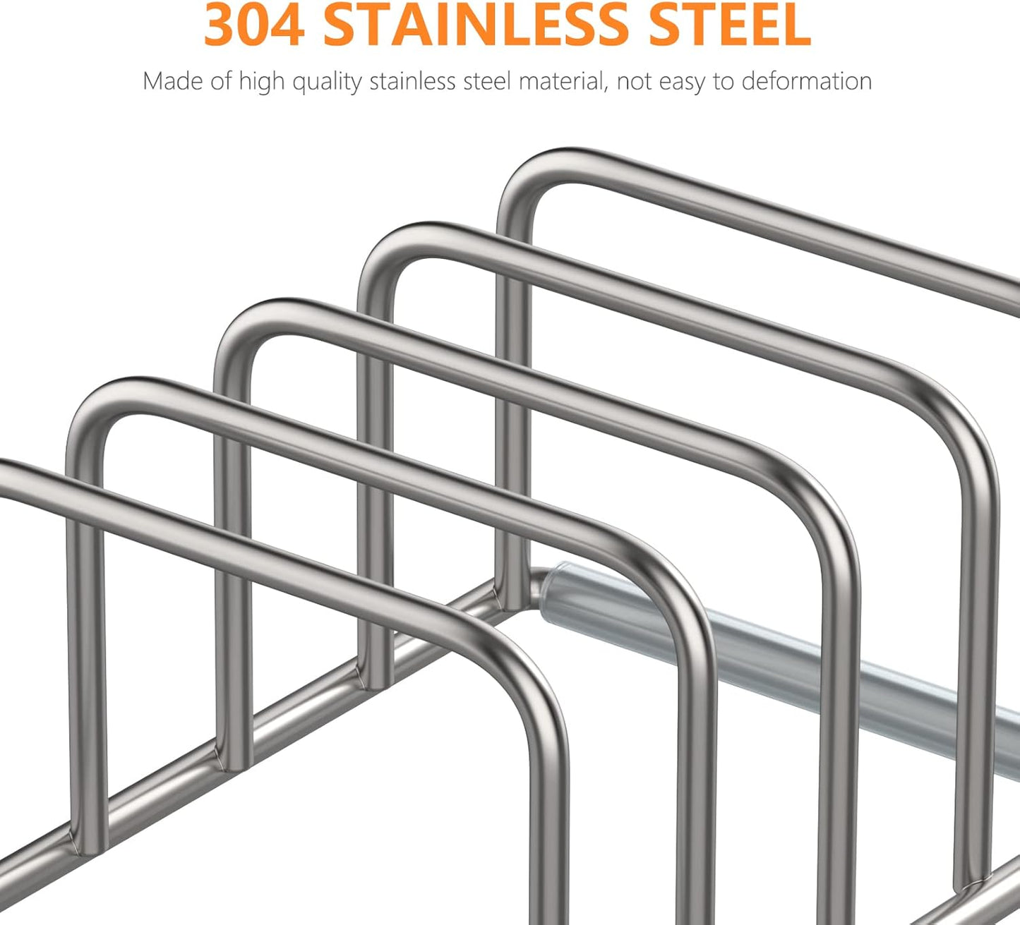 KORRTFID Cutting Board Holder Stand, Chopping Board Storage Rack, Cutting Board Organizer, 304 Stainless Steel Chopping Board Holder, Cookie Sheets Organizer 1.0+1.2 Inch Width Slots(Large)