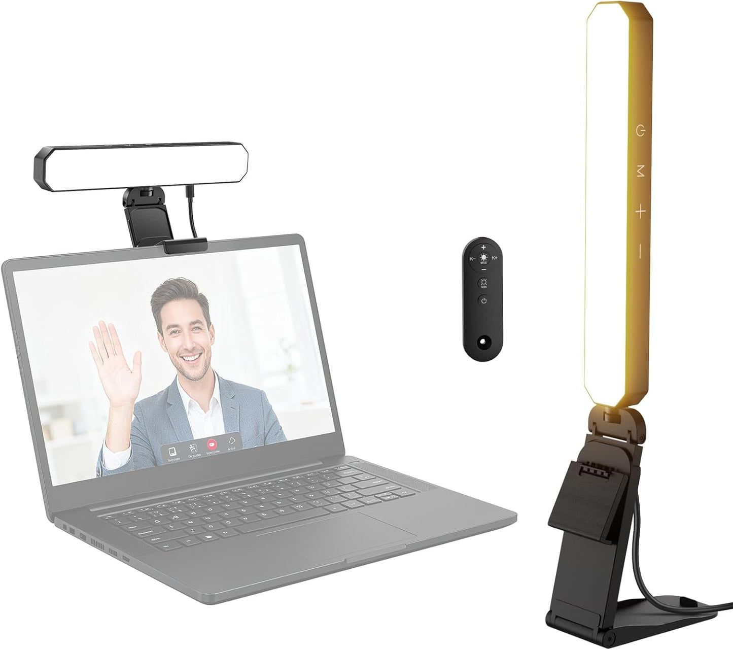 NEEWER Basics 12W Dual Monitor Light Bar with Stands, LED Lamp for Home Office Video Conference Lighting Desk Computer Laptop Webcam Zoom Streaming, Bi Color, Remote/Touch Control Dimmable, L10