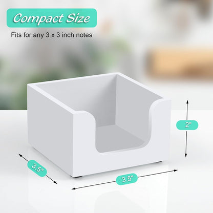 Bivvclaz Wood Sticky Note Holder, 3 x 3 Inch Post It Note Dispenser for Office Desk Accessories, Self Stick Note Pad Holder, Memo Pad Holder Dispenser Organizer for School Office Desk Supplies, Black