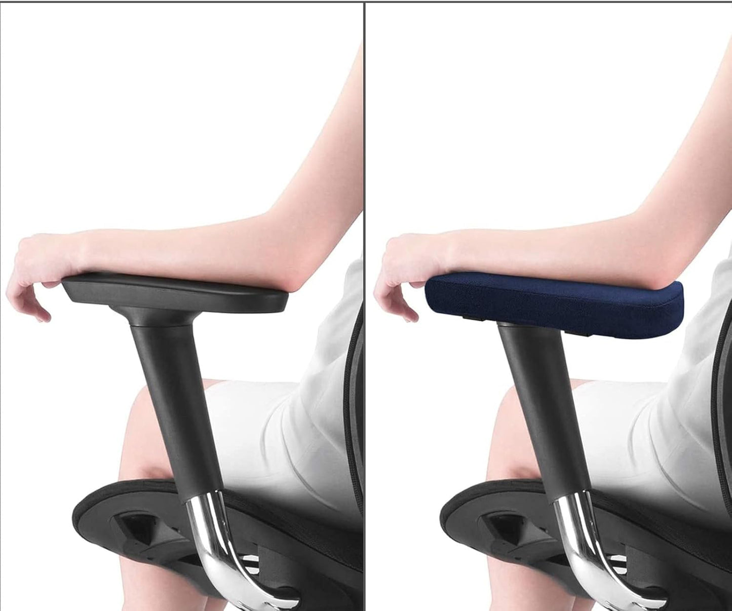 MOSISO Chair Armrest Pads (2 Pack), Memory Foam Home/Office Chair Arm Rest Covers Comfy Computer Gaming Elbow Cushion Removable Washable Elbow Support Forearm Pressure Relief, Black