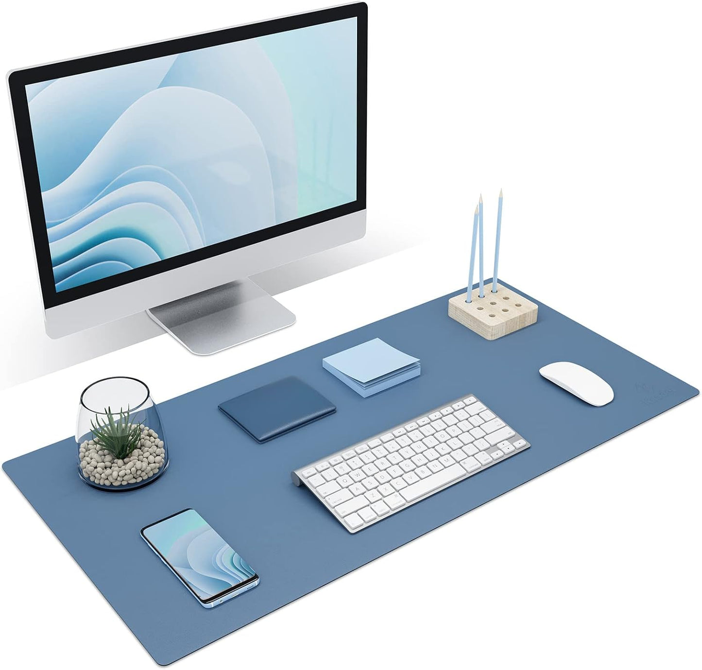 K KNODEL Non-Slip Desk Mat, Desk Pad, Desk Blotter, Desktop Mat for Desk, Large Desk Protector, Office Computer and Laptop Mat for Desk (31.5"x15.7", Brown)