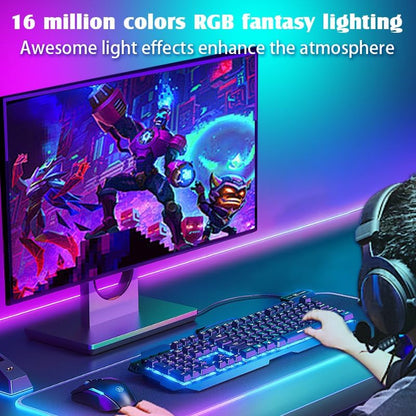 Monitor LED Backlights, LED Strip Light Sync with Screen Color/Music, Computer Light Bar Behind Screen, for PC/Mac, LEDs for Desk Gaming, USB Interface,Software Control (24 inch)
