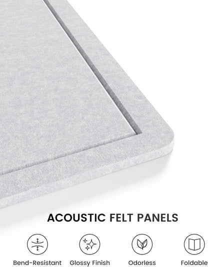 Fluxynara Bulletin Board, 23.6" x 17.5" Cork Board Alternative with 12 Safe Removable Adhesive Tabs, Foldable Felt Pin Board for Home Office, Classroom, Bedroom,Entryway for Walls—Sage