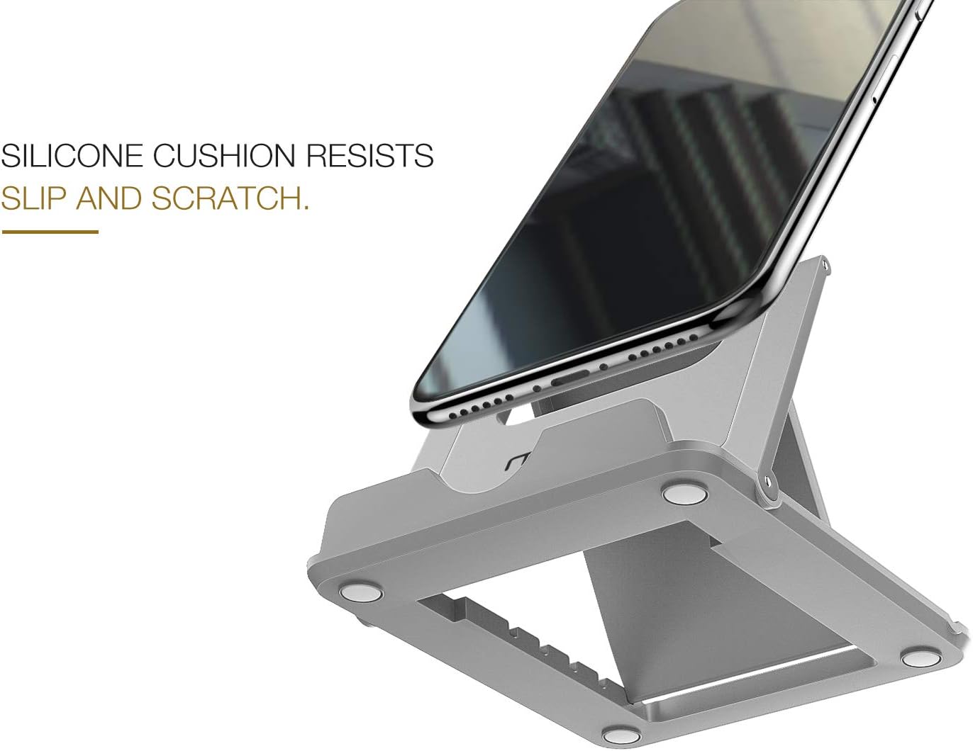 MoKo Phone/Tablet Stand, Foldable Tablet Holder Compatible with iPhone 17/17 Air/17 Pro/17 Pro Max, iPhone 16/Pro/Pro Max/Plus, iPhone 15/Pro/Pro Max/Plus, iPhone 14/Pro/Pro Max/Plus, Black