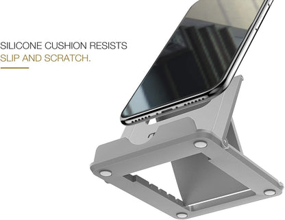 MoKo Phone/Tablet Stand, Foldable Tablet Holder Compatible with iPhone 17/17 Air/17 Pro/17 Pro Max, iPhone 16/Pro/Pro Max/Plus, iPhone 15/Pro/Pro Max/Plus, iPhone 14/Pro/Pro Max/Plus, Black