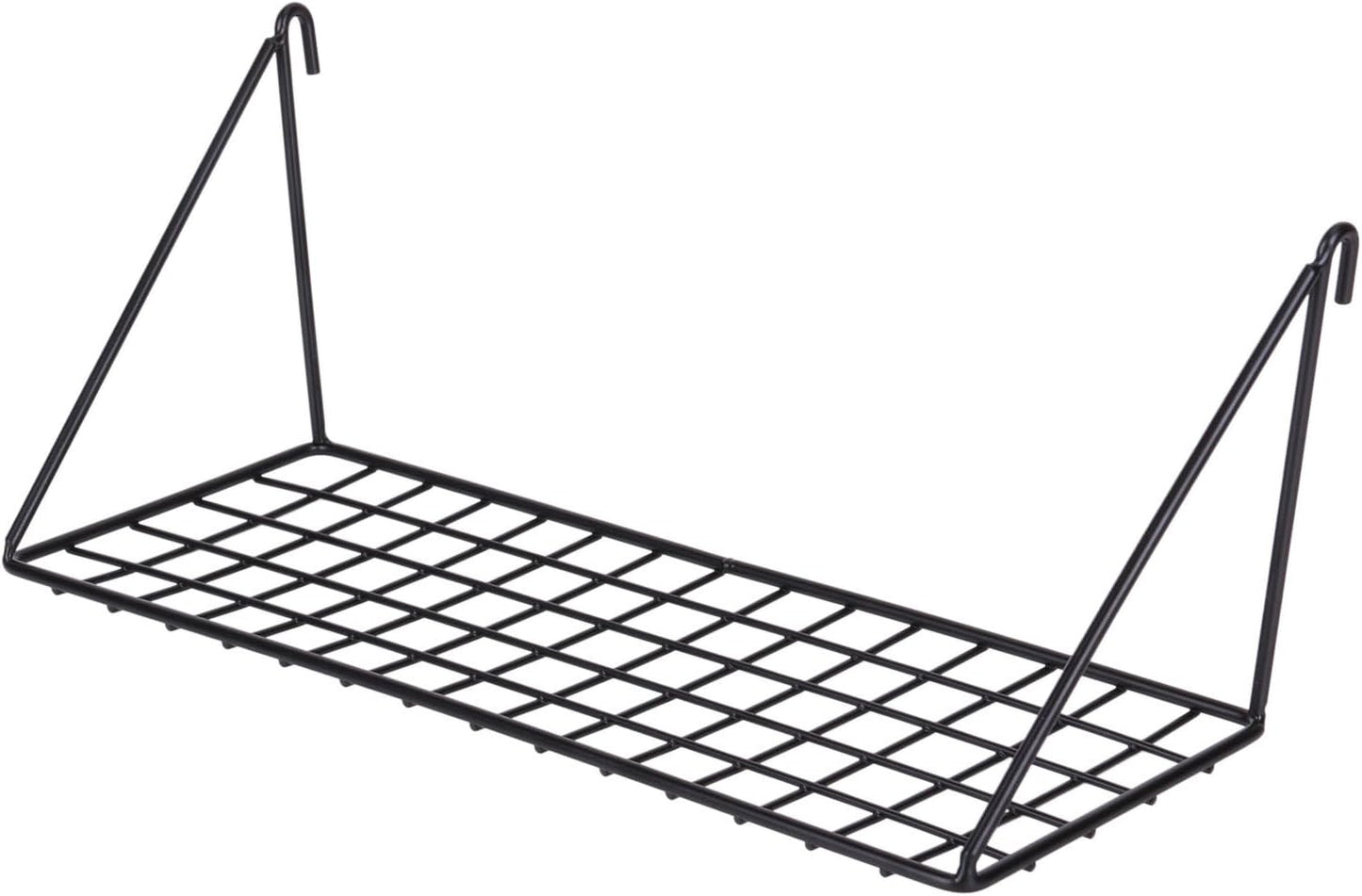 Kaforise Hanging Straight Shelf for Wire Wall Grid Panel, Small Wire Wall Organizer and Display Shelf, Size 11.8" X 4.3",Black Painted (4)
