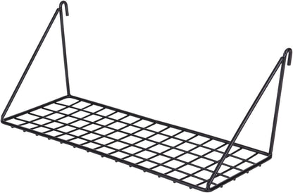 Kaforise Hanging Straight Shelf for Wire Wall Grid Panel, Small Wire Wall Organizer and Display Shelf, Size 11.8" X 4.3",Black Painted (4)