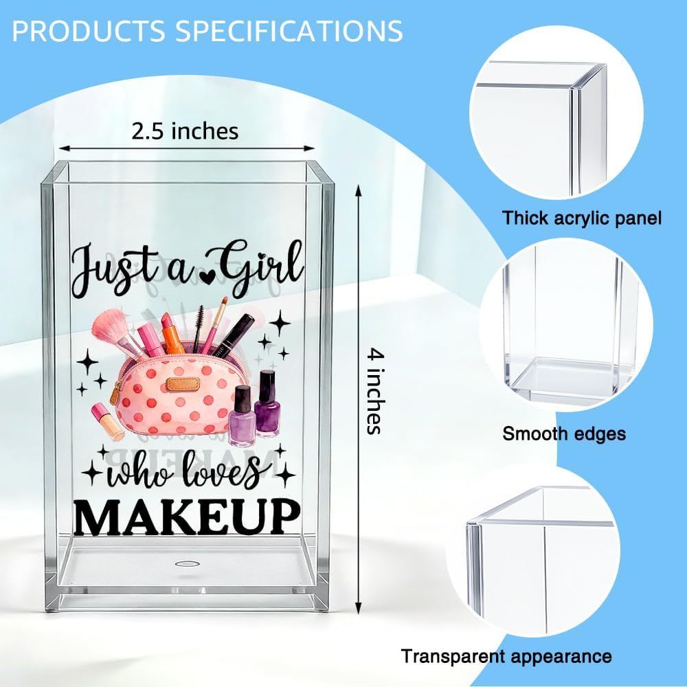 Lash Queen Acrylic Makeup Brush Organizer Holder, Lash Artist Desk Accessory Holder, Acrylic Desk Organizer Gifts for Make up Artist Eyelash Technician Cosmetologist Esthetician Beautician