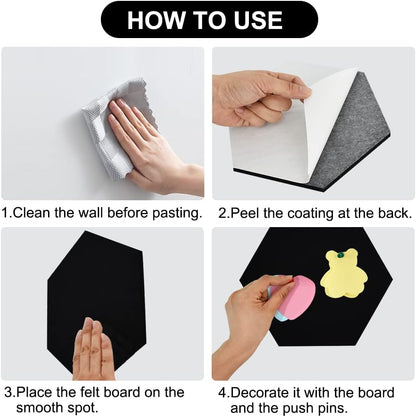 Vuzvuv Black 28"x16" Large Cork Board with 50 Push Pins & Sticky Notes, Self-Adhesive Bulletin Board for Wall, Felt Pin Vision Board for Paste Notes,Schedules Offices Home