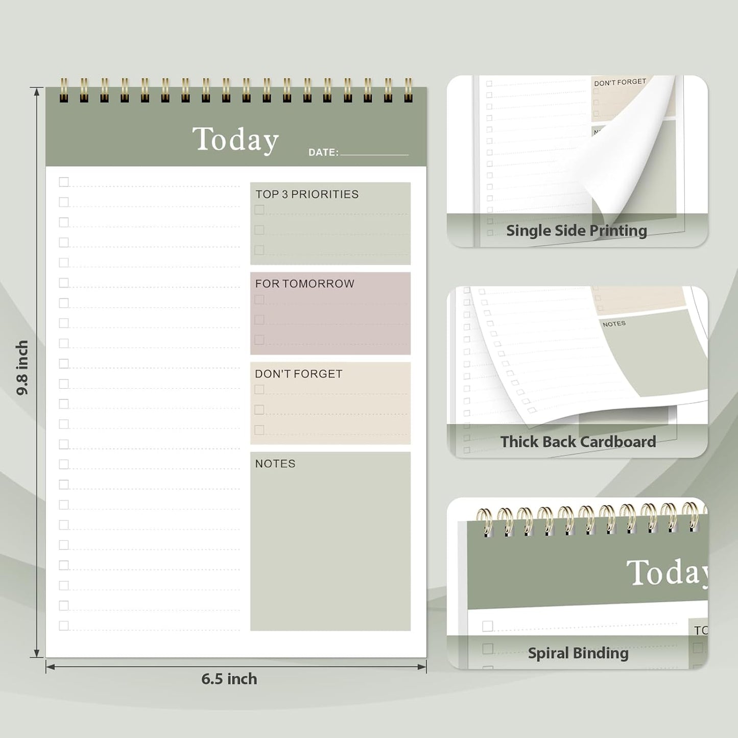 Weekly To Do List Notepad, Undated Planner with 52 Sheets (8.5''x11''), Desk Weekly Planner for Women & Man, Home School & Work