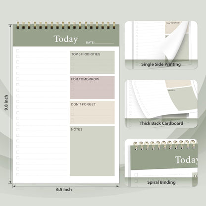 Weekly To Do List Notepad, Undated Planner with 52 Sheets (8.5''x11''), Desk Weekly Planner for Women & Man, Home School & Work