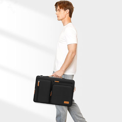 MOSISO 360 Protective Laptop Shoulder Bag,15-15.6 inch Computer Bags Compatible with MacBook Pro 16 inch, HP, Dell, Lenovo, Asus Notebook,Side Open Messenger Bag with 4 Zipper Pockets, Gray