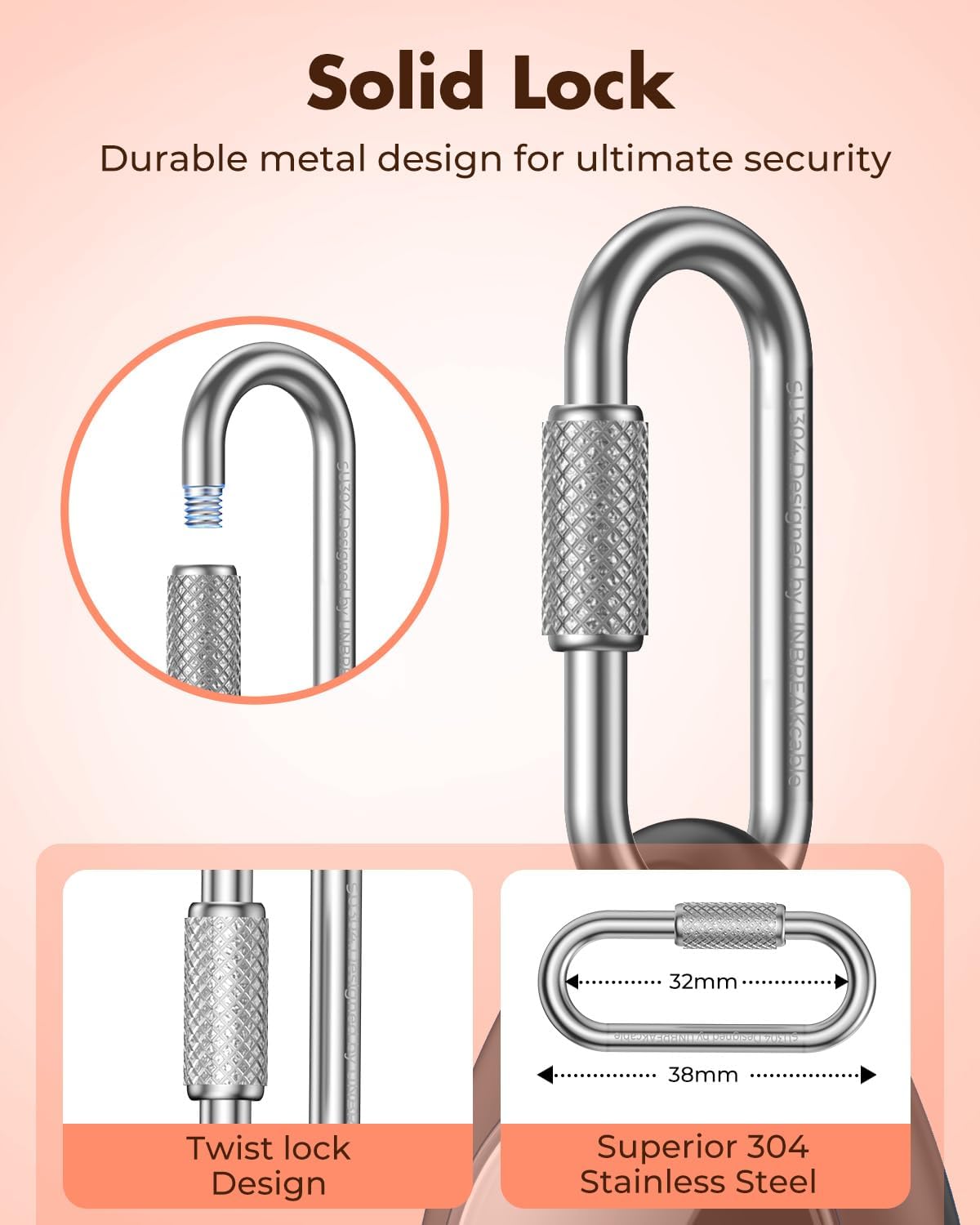 UNBREAKcable AirTag Holder for Apple - 4 Pack Air Tag Case [Professional Carabiner] [Waterproof] [Shockproof] TPU AirTag Keychain for Kids, Pets, Keys, Luggage, Backpacks