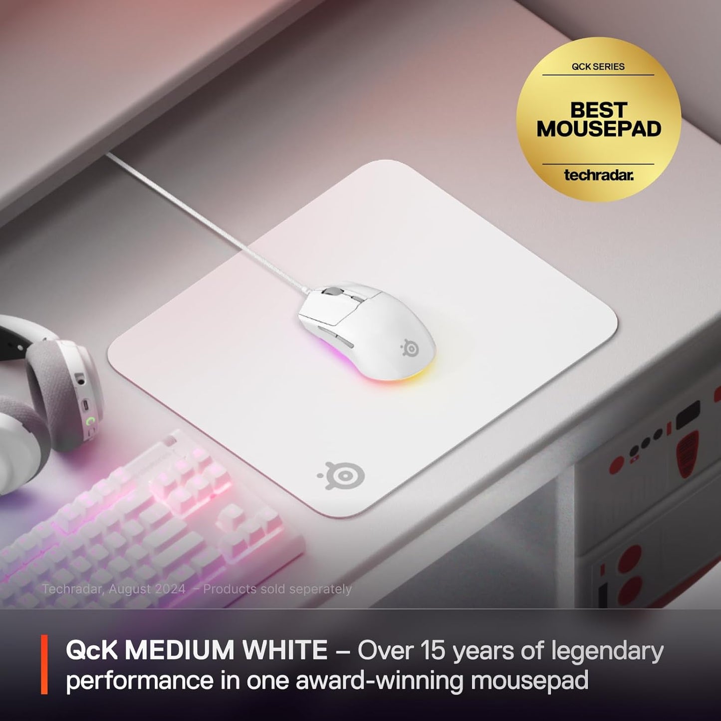SteelSeries QcK Gaming Mouse Pad - XXL Cloth - Peak Tracking and Stability - Esports Mousepad - Never-Slip - Full Desk Coverage