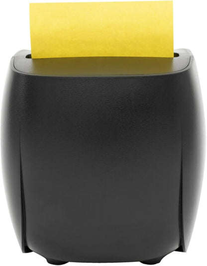 Post-it Note Dispenser, Sticky Note Holder, Black Owl Design, Includes 45 Sheets of 3 in x 3 in Citron Yellow Pop-Up Notes, Classroom or Office Supplies