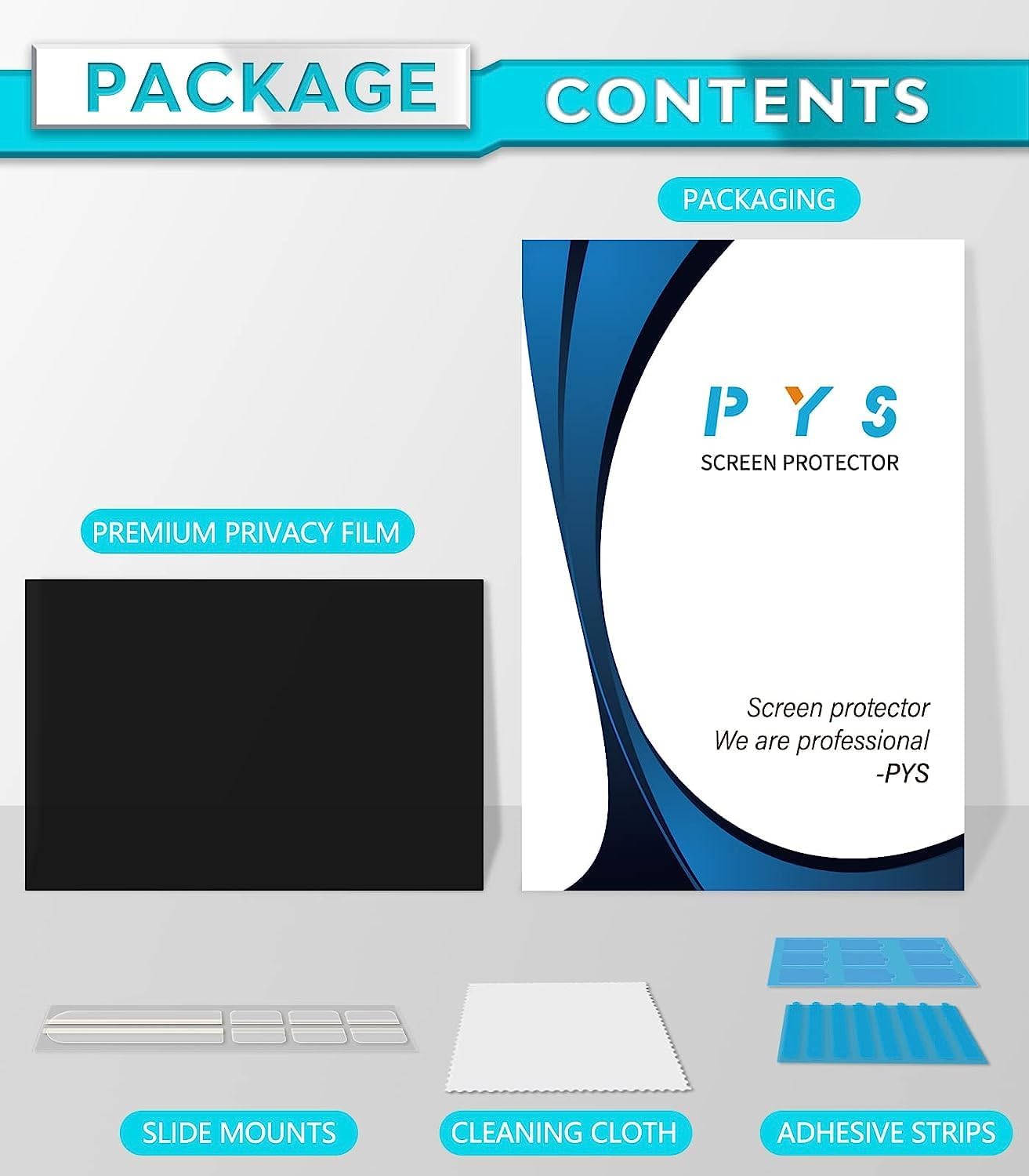 PYS Laptop Privacy Screen 14 Inch 16:10 for Lenovo HP Dell - Removable Laptop Computer Screen Privacy Shield - Anti Glare & Blue Light Laptop Screen Filters for Eye Protection