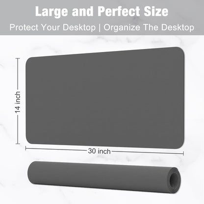 Hsurbtra Desk Pad, 23.6" x 13.8" PU Leather Desk Mat, M Extended Mouse Pad, Waterproof Desktop Blotter Protector, Non-Slip Ultra Thin Small Laptop Keyboard Writing Mat for Office Home, Pink