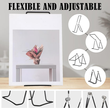 6 Pack 9.17 Inch Large Metal Book Stand for Display Adjustable Display Holder Easel Collector Stand for Home Office Back to School Books Frames Comic Plates Album CD Magazine
